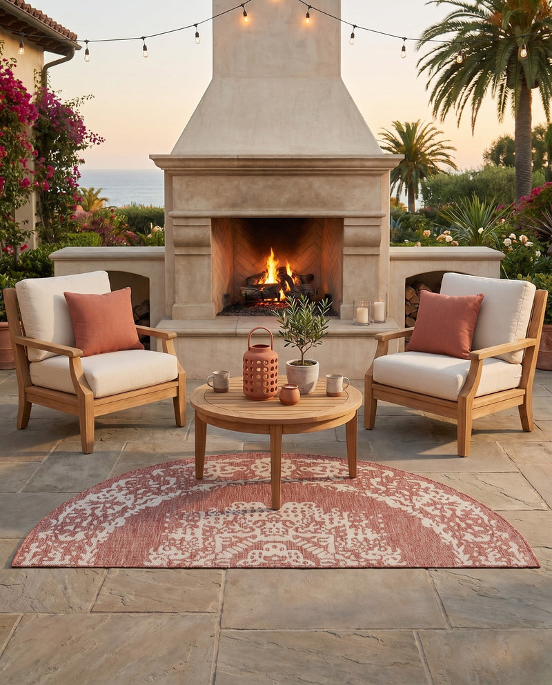 Patio Heritage Collection Area Rug - Savannah (Rust Red) Hearth Rust Red  lifestyle 61