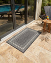 Terrace Fringe Collection Area Rug - Veranda (Black) Rectangle Black  lifestyle 20