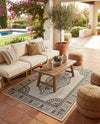 Patio Heritage Collection Area Rug -  Biloxi Rectangle White and Black  lifestyle 9