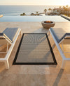 Terrace Fringe Collection Area Rug - Oceanside Rectangle Black  lifestyle 48
