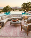 Desert Nomad Terrace Collection Area Rug - Sahara (Pink) Rectangle Pink  lifestyle 18
