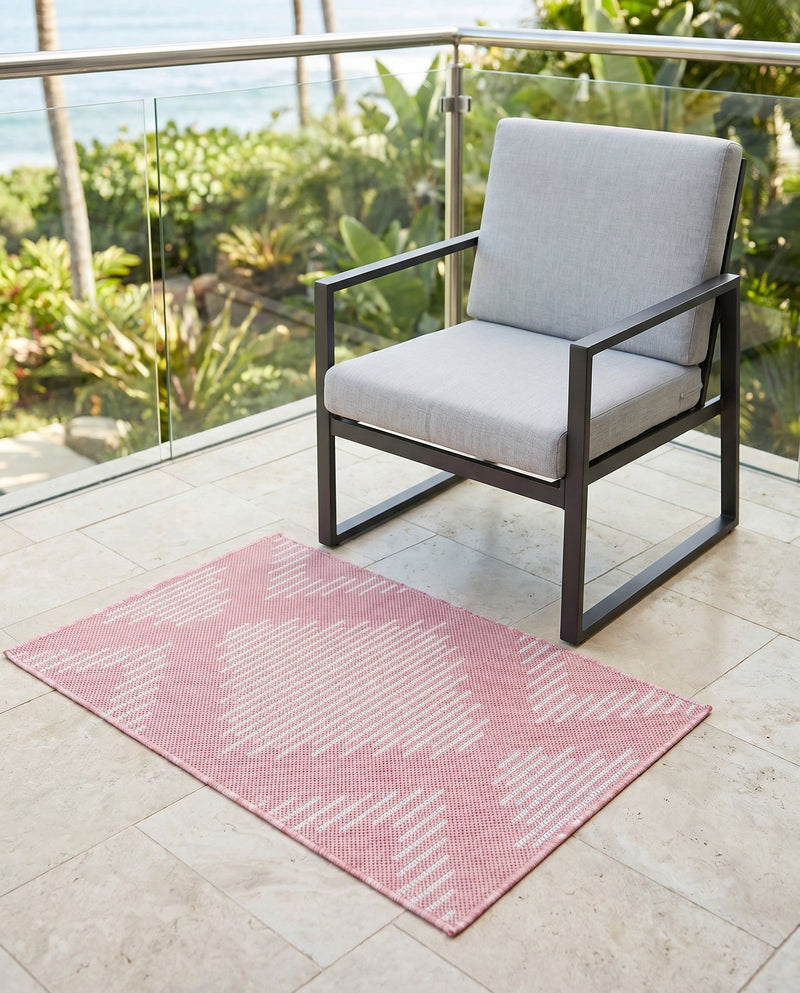 Urban Terrace Collection Area Rug -  Chelsea (Pink) Rectangle Pink  lifestyle 31