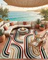 Urban Terrace Collection Area Rug -  Piazza Rectangle Multi  lifestyle 5