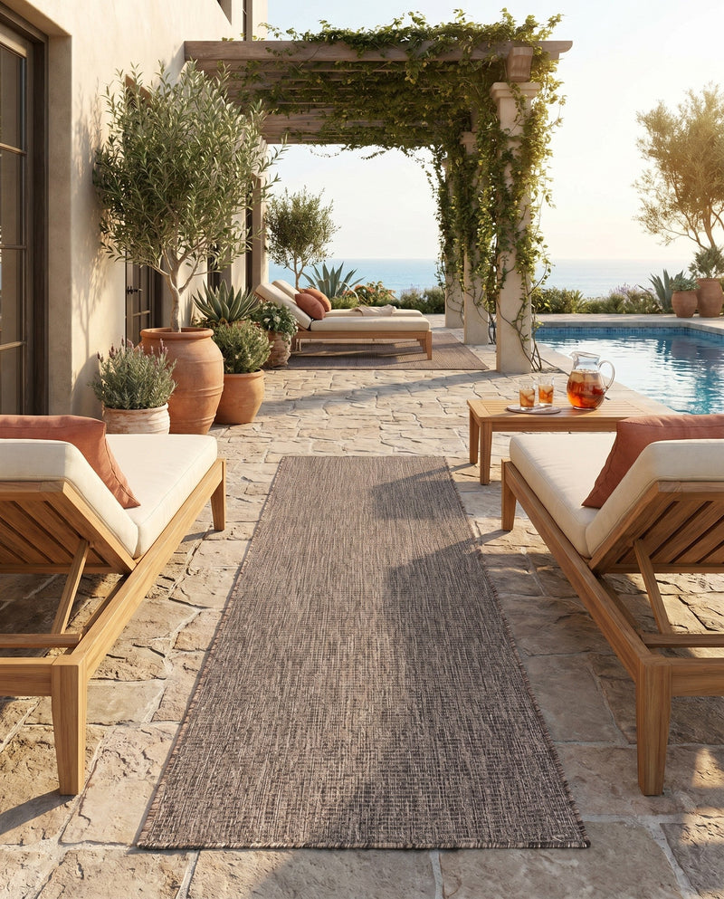 Seaside Serenity Collection Area Rug - Veranda (Light Brown) Runner Light Brown  lifestyle 36