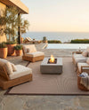 Terrace Fringe Collection Area Rug - Oceanside Rectangle Brown  lifestyle 53