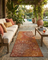 Urban Terrace Collection Area Rug -  Veranda Runner Rust Red  lifestyle 56