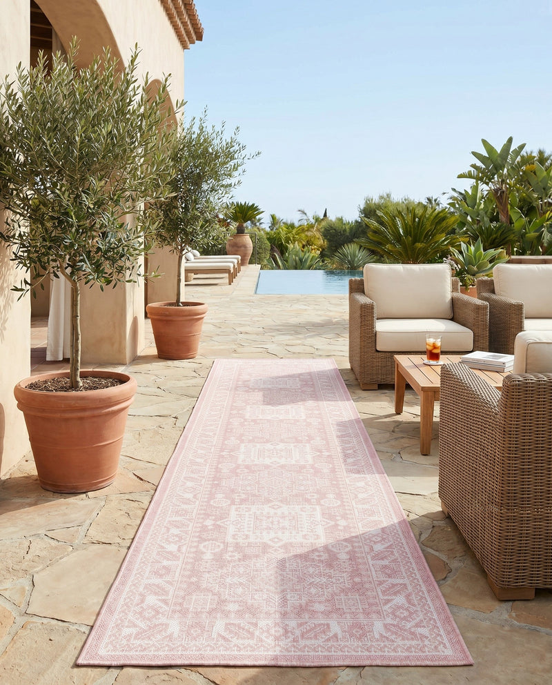 Tribal Terrace Treasures Collection Area Rug -  Incan Isle (Pink) Runner Pink  lifestyle 55