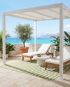 Seaside Stripes Collection Area Rug - Cabana (Green) Rectangle Green  lifestyle 32