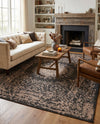 Patio Heritage Collection Area Rug -  Lafayette (Black) Rectangle Black  lifestyle 10