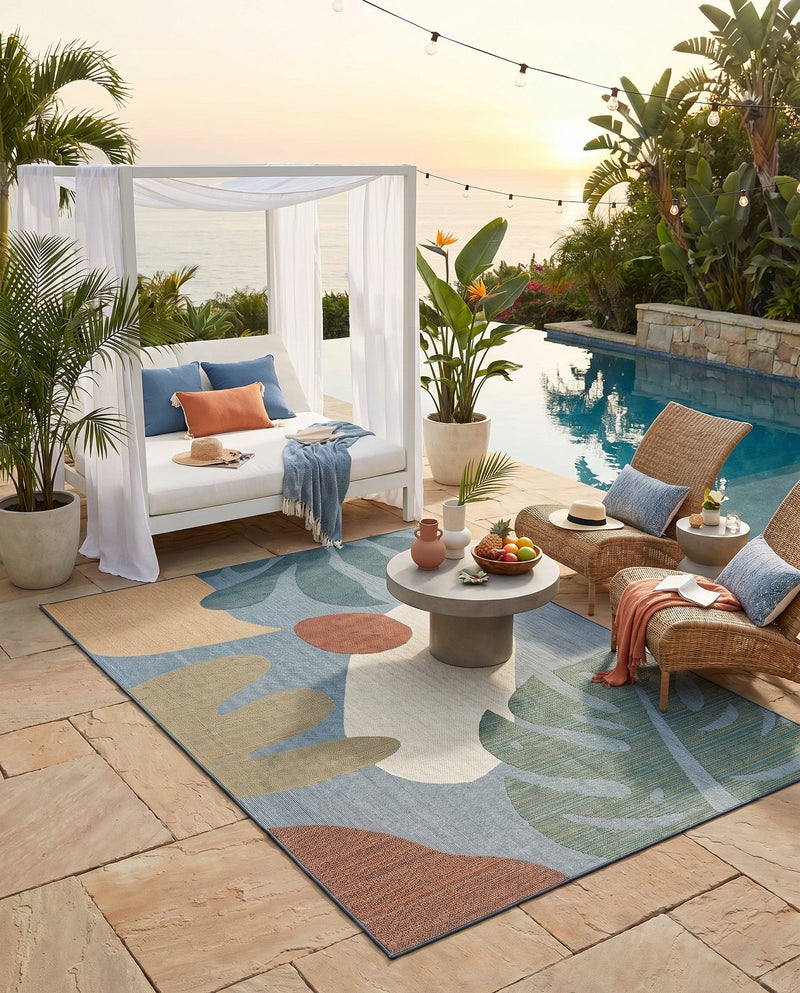 Coastal Terrace Collection Area Rug -  Boardwalk Rectangle Blue  lifestyle 21