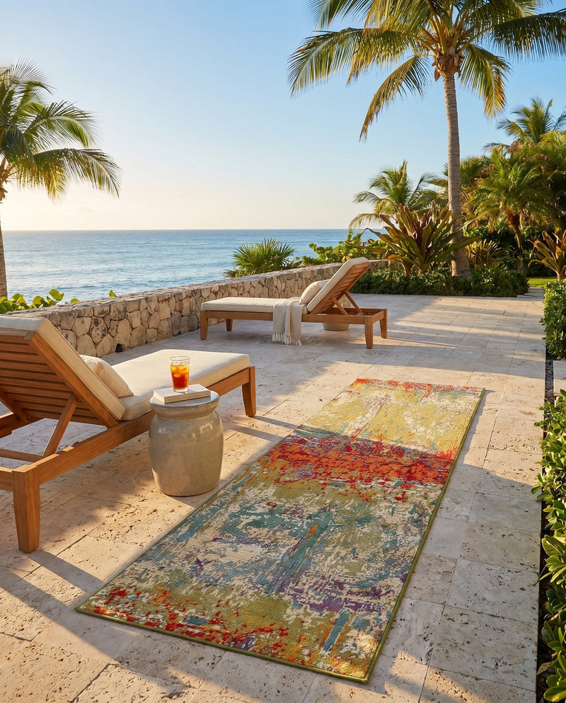 Urban Terrace Collection Area Rug -  Terrace Runner Multi  lifestyle 48
