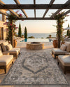 Patio Heritage Collection Area Rug -  Augusta (Charcoal) Rectangle Charcoal  lifestyle 14