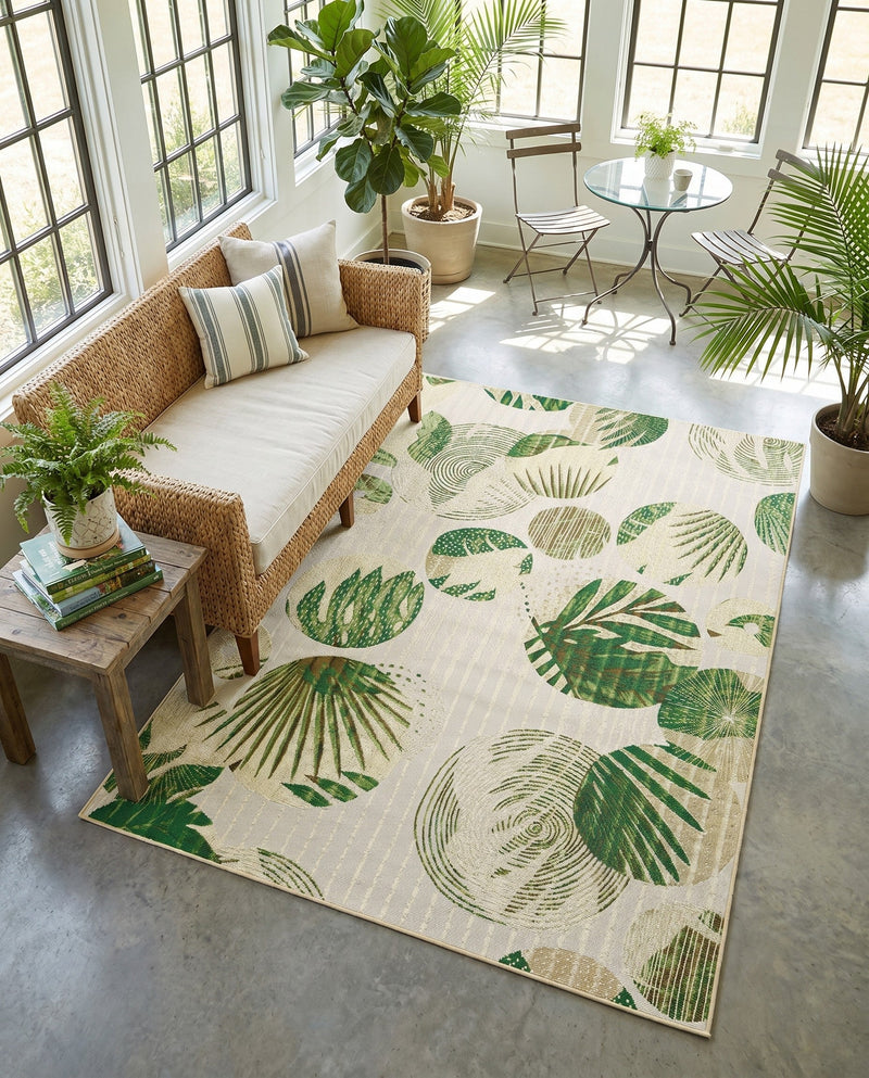 Seaside Blooms Collection Area Rug -  Ivy Rectangle Green  lifestyle 25