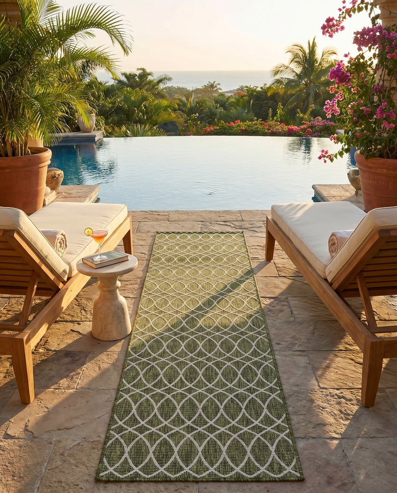 Savannah Pergola Collection Area Rug -  Pavilion (Green) Runner Green  lifestyle 42