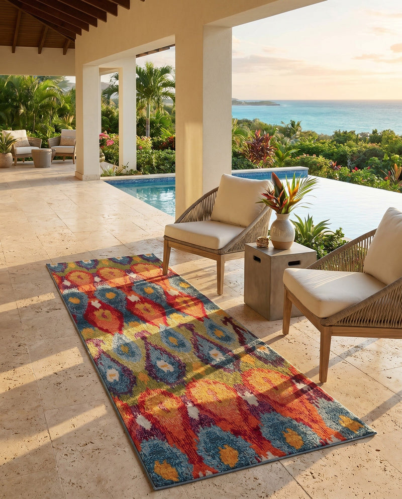Urban Terrace Collection Area Rug -  Compass Runner Multi  lifestyle 41
