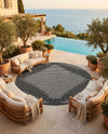 Urban Terrace Collection Area Rug -  Chelsea (Charcoal Gray) Round Charcoal Gray  lifestyle 58