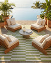 Seaside Stripes Collection Area Rug - Cabana (Green) Rectangle Green  lifestyle 23