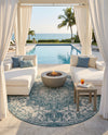 Urban Oasis Rugs Collection Area Rug -  Penthouse (Teal) Round Teal  lifestyle 85
