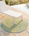 Savannah Escape Collection Area Rug -  Amazon (Blue Yellow) Round Blue Yellow  lifestyle 67