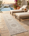 Patio Heritage Collection Area Rug -  Lafayette (Gray) Runner Gray  lifestyle 50