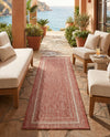 Terrace Fringe Collection Area Rug - Veranda (Rust Red) Runner Rust Red  lifestyle 64