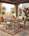Patio Heritage Collection Area Rug -  Courtyard Rectangle Navy Blue and Light Pink  lifestyle 15