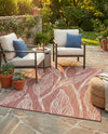 Seaside Blooms Collection Area Rug -  Evergreen (Rust Red) Rectangle Rust Red  lifestyle 12