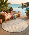 Garden Lattice Charm Collection Area Rug - Arbor (Ivory) Round Ivory  lifestyle 58