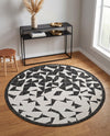 Urban Terrace Collection Area Rug -  Mercer Round Black and White  lifestyle 72