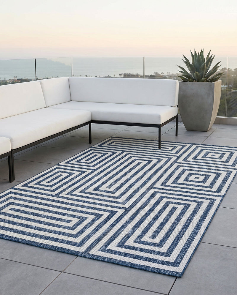 Urban Terrace Collection Area Rug -  Flatiron Rectangle Blue  lifestyle 11