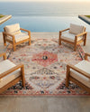 Patio Heritage Collection Area Rug -  Meadow Square Multi  lifestyle 72