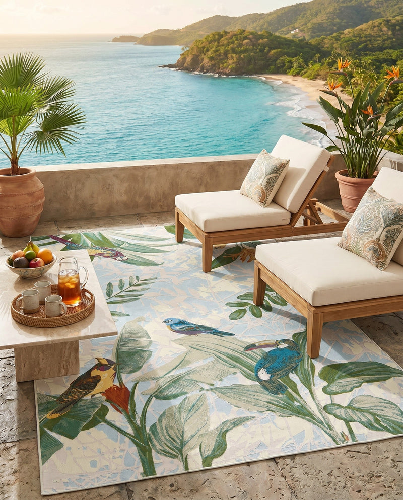 Seaside Blooms Collection Area Rug -  Tropic Rectangle Multi  lifestyle 21