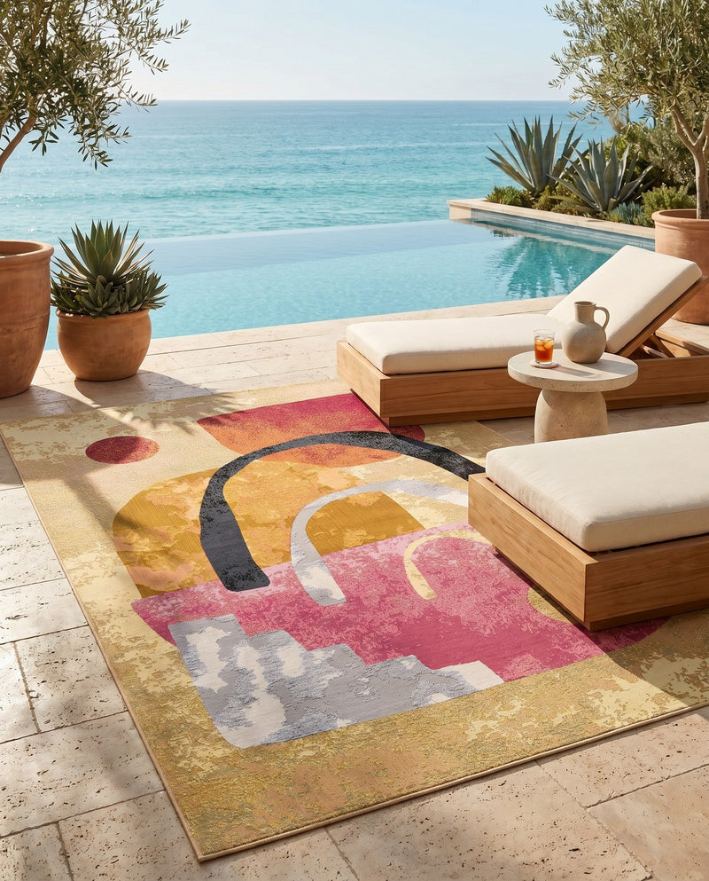 Urban Terrace Collection Area Rug -  Skyline Rectangle Multi  lifestyle 16