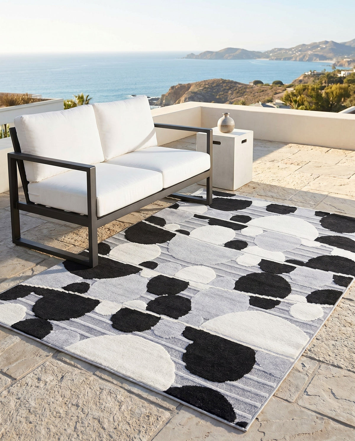 Terrace Collection Area Rug -  Pavilion Rectangle Light Gray  lifestyle 7