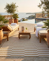 Seaside Stripes Collection Area Rug - Cabana (Taupe) Rectangle Taupe  lifestyle 47
