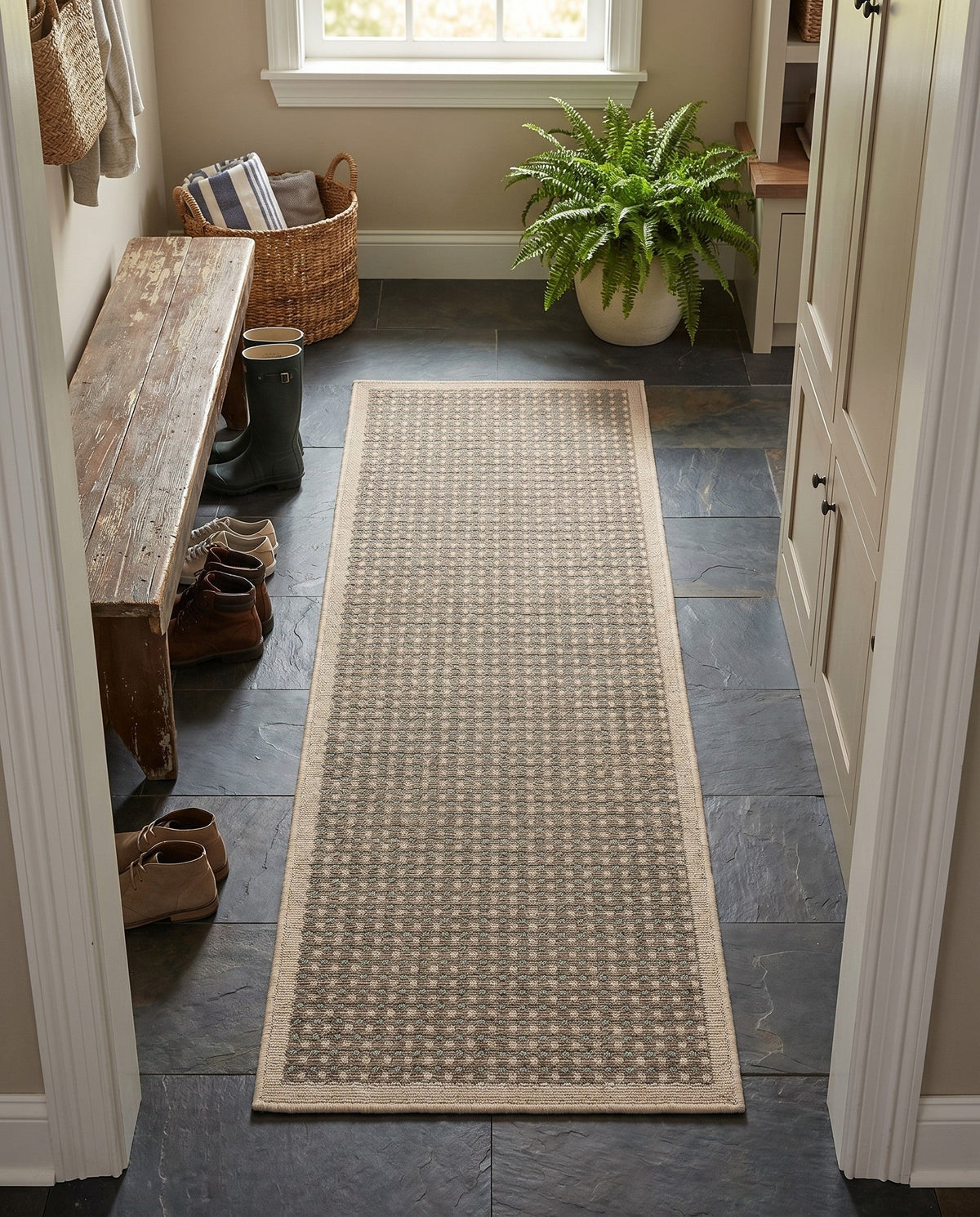 Terrace Fringe Collection Area Rug - Patio Runner Brown  lifestyle 91