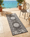 Patio Heritage Collection Area Rug -  Lafayette (Black and White) Runner Black and White  lifestyle 69