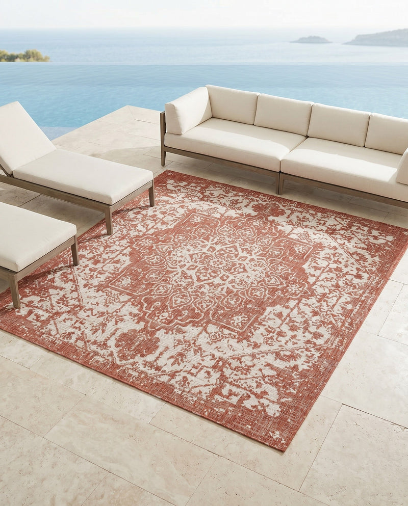 Urban Oasis Rugs Collection Area Rug -  Penthouse (Rust Red) Square Rust Red  lifestyle 55