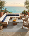 Seaside Stripes Collection Area Rug -  Boardwalk (Light Blue) Rectangle Light Blue  lifestyle 8