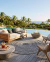Sustainable Strands Indoor-Outdoor Oasis Collection Area Rug -  Sandbar (Black and White) Round Black and White  lifestyle 45