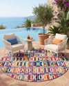 Urban Terrace Collection Area Rug -  Boardwalk Round Multi  lifestyle 76