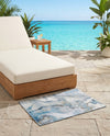 Urban Terrace Collection Area Rug -  Vertex Rectangle Blue and Ivory  lifestyle 9