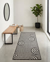 Urban Terrace Collection Area Rug -  Uptown Runner Black and White  lifestyle 67