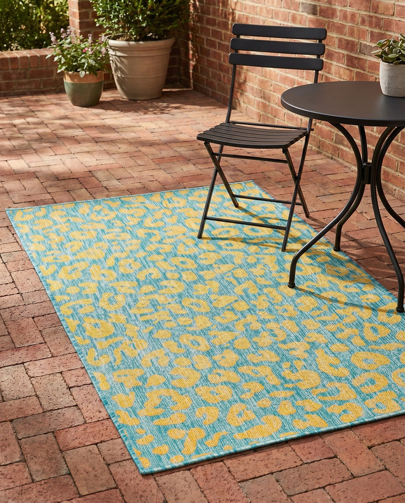 Savannah Escape Collection Area Rug -  Amazon (Blue Yellow) Rectangle Blue Yellow  lifestyle 23