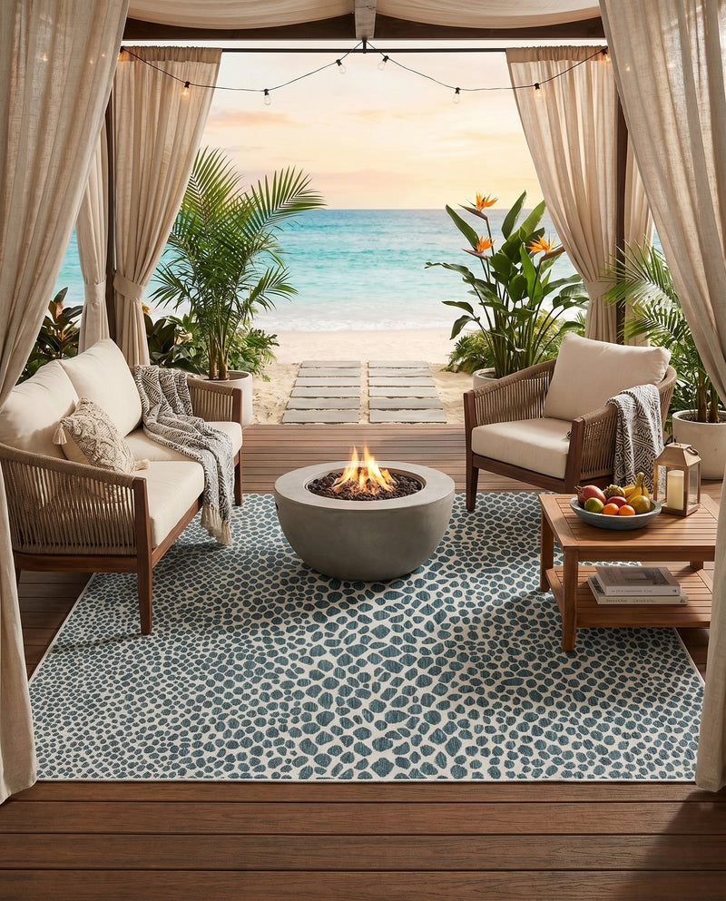 Urban Oasis Rugs Collection Area Rug -  Terrace (Teal) Square Teal  lifestyle 37