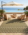 Garden Lattice Charm Collection Area Rug -  Pergola (Green) Square Green  lifestyle 40