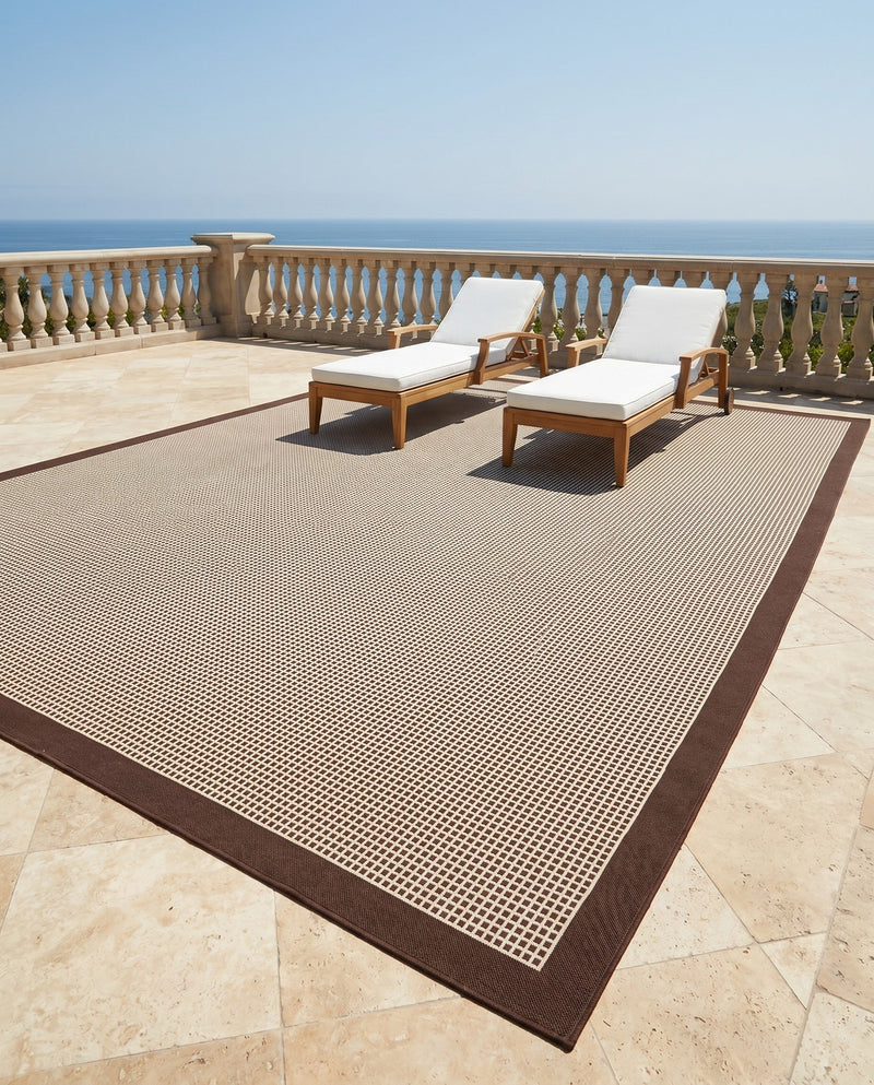 Terrace Fringe Collection Area Rug - Oceanside Rectangle Brown  lifestyle 54