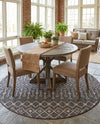 Savannah Pergola Collection Area Rug -  Pergola (Charcoal Gray) Round Charcoal Gray  lifestyle 70