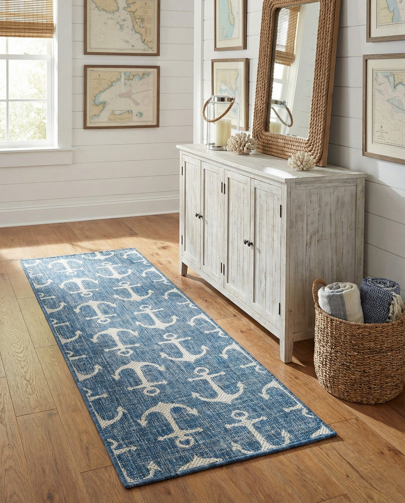 Seaside Haven Rugs Collection Area Rug - Sapphire (Blue) Runner Blue  lifestyle 49