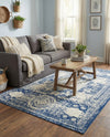 Dover Terrace Collection Area Rug -  Lagoon (Ivory and Blue) Rectangle Ivory and Blue  lifestyle 14